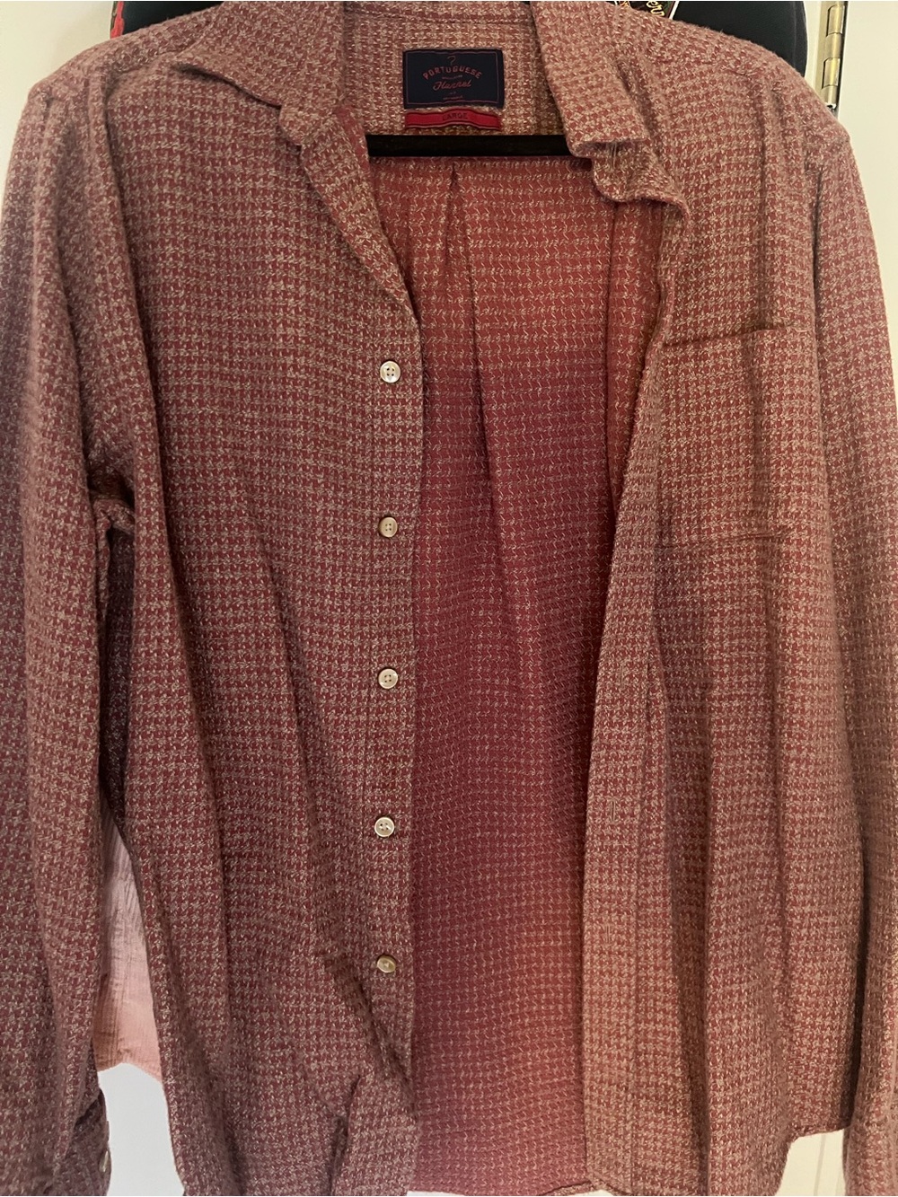 Portugese flannel Casual Button-Down Shirt in  Houndstooth